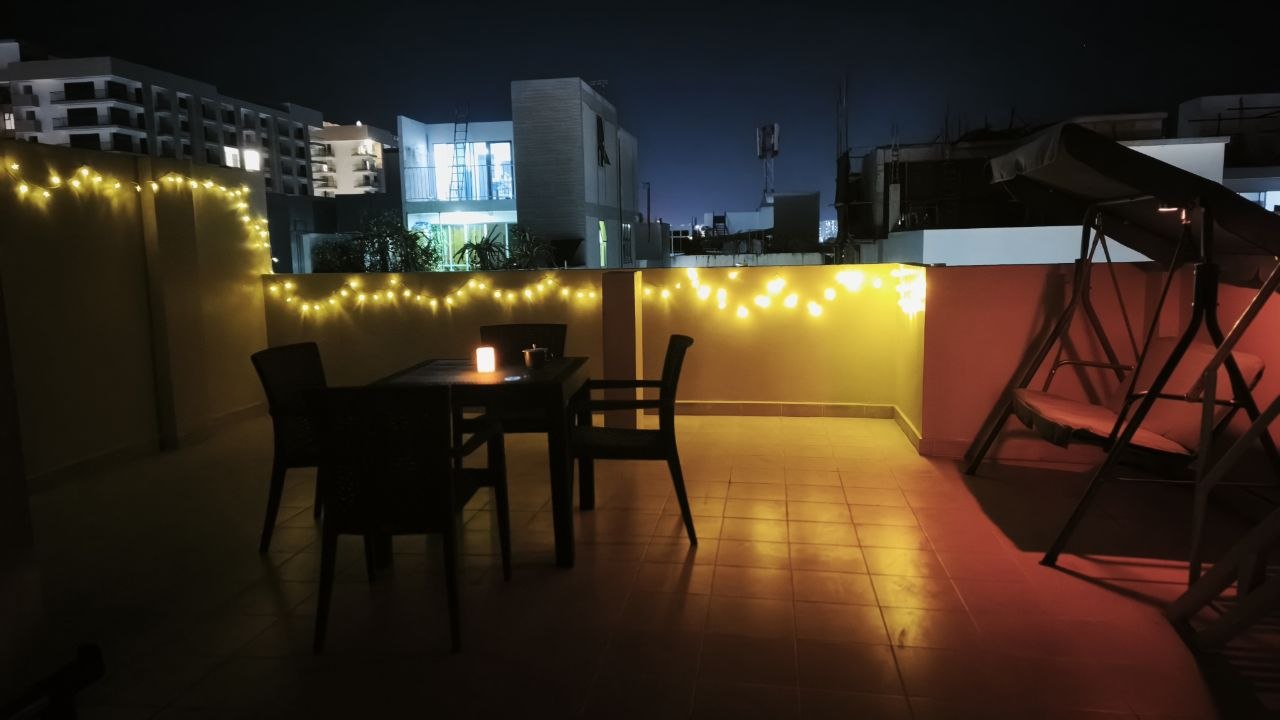 Policy Lab terrace space set up for an evening event